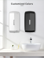 Distributeur automatique de savon liquide à main Distributeur de désinfectant Support mural 1000ml Pompe à capteur électrique sans contact pour salle de bain Cuisine
