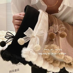Girls Corduroy Pants Fleece Lined Warm Thick Long Pants For Winter Kids Clothes Korean Style Solid Color Ababy - Product Image 3