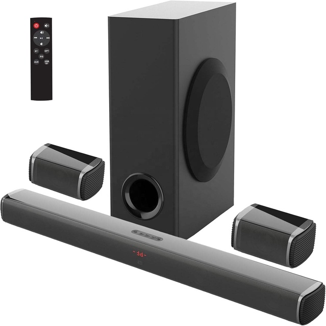 36inches 5.1 Channel Home Theater Surround Sound Bar with Subwoofer TV Surround Soundbar Speaker with T V ARC, Coaxial,Optical
