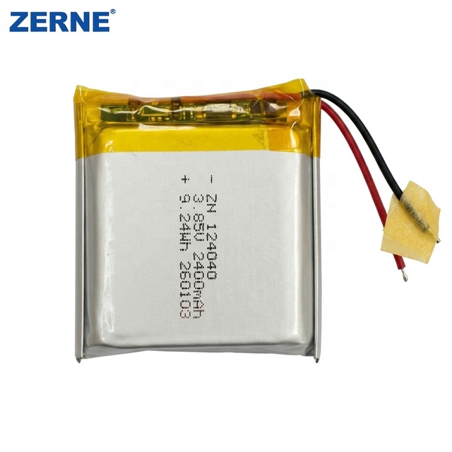 High Energy Density 12mm Thick 3.85V 2400mAh Polymer Lipo Battery 124040 for Portable Bluetooth Speaker
