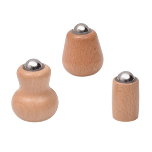 Rouleau de massage facial en acier inoxydable avec poigné<span class=keywords><strong>e</strong></span> en bois et boule de glace pour le soin du visage et des yeux - Product Image 5