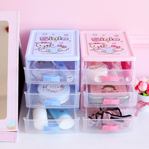 Mini Bow-tie <strong>Storage</strong> Box <strong>3</strong> Drawer <strong>Cube</strong> Box <strong>Storage</strong> for Desk Organizer Station for Baby/Kids Bedroom - Product Image 3