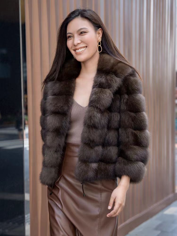Wholesale Custom Real Russian Sable Fur Coat For Women - Winter