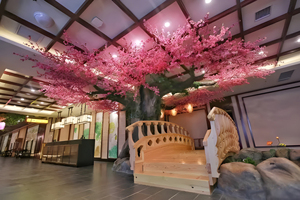 Pohon sakura imitasi besar, dekorasi pohon sakura pernikahan buatan cabang pohon bunga sakura besar tahan api - Product Image 2
