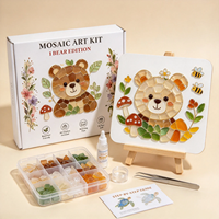 Kit de mosaïque en cristal DIY, ensemble d'art en verre marin, kit de peinture mosaïque avec chevalet, décoration d'intérieur, kit d'art fait main, cadeau
