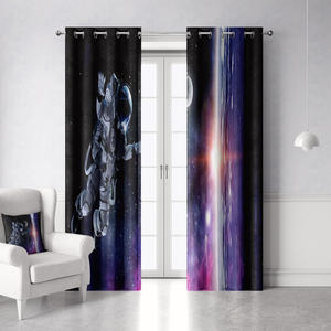 अंतरिक्ष यात्री रंगीन HD 3d डिजिटल मुद्रित बच्चों पर्दे स्वीकार Oem Multisize शानदार स्टार कार्टून बेडरूम खिड़की - Product Image 3