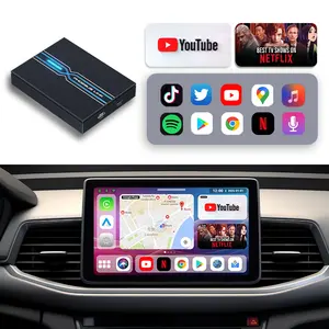 便携式高通8 + 128GB多媒体智能盒CarPlay Ai盒网飞YouTube在无线车载播放安卓13系统自动