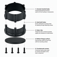 Adaptateur de viseur de tir à l'arc HAUNTU en alliage d'aluminium noir pour viseurs à simple broche Tommy avec lentille 4/6/8 - Tir et chasse en extérieur