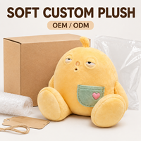 Peluche Monstre Somnolent Jaune Personnalisée, Fabrication Directe Usine OEM ODM, Fabricant d'Animaux en Peluche, Vente en Gros, MOQ, Peluche Amusante