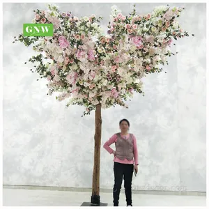GNW Large Artificial Trees Greenery With Pink Outdoor Lemon Cherry Blossoms Decoration Fruit Flower Wedding Wishing Tree