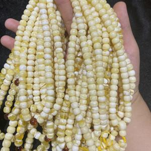 Presa di fabbrica naturale ambra Baltica di Alta qualità bianco ambra braccialetto branelli di preghiera Musulmani 108 - Product Image 6