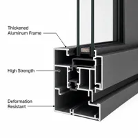 Fenêtre coulissante en aluminium avec cadre durable, bonne résistance aux intempéries, longue durée de vie pour les projets d'installations publiques