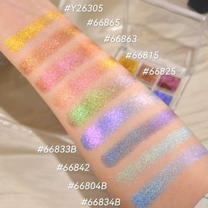 Biểu Tượng Tùy Chỉnh Multichrome Eyeshadow Cao Sắc Tố Lâu Dài Mica Bột Ép Long Lanh 9 Màu Sắc Tắc Kè Hoa Eyeshadow Palette - Product Image 5