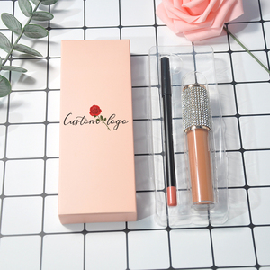 luxury private label matte liquid lip stick and lip liner set vendor,custom logo printed waterproof vegan lipgloss lipliner kit