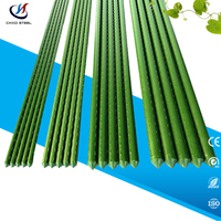 Piquets de jardin en PVC vert antidérapants avec noyau métallique pour le soutien des tiges de fleurs – Commande en gros