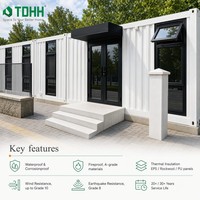 TDHH Erweiterbares Containerhaus Modulares Fertighaus Einstöckig Verzinkter Stahlrahmen für Wohnzwecke