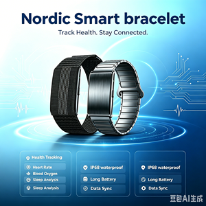 New Arrival DT66 Nordic Chip Health Monitor AI Analysis Men Women Sport Screenless Bracelet With Nylon Silicone Strap - Product Image 1