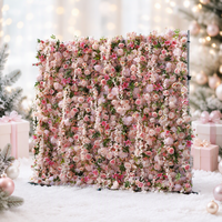Mur de fleurs artificielles en soie de luxe, personnalisé, moderne, toile de fond florale dense, décoration intérieure pour événements, cabine photo de mariage bohème