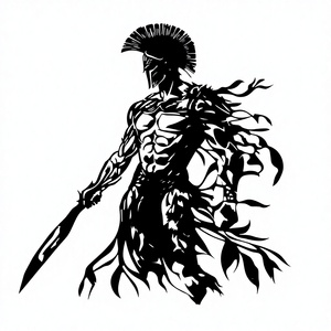 Decoración de Pared de Metal con Diseño de Guerrero Espartano, Arte de Héroe Griego Antiguo, Decoración para el Hogar, Sala de Estar, Fiesta Temática, Regalo Coleccionable - Product Image 1