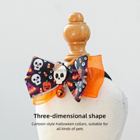 Collier pour animaux de compagnie SOLADO Halloween avec clochette, motif imprimé en forme de boule de poils, durable, doux, réglable, décoration amusante, rubans
