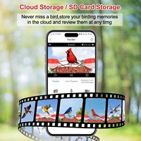 Comedero para Pájaros BirSmart con Cámara IA de Alta Resolución 2K, Identifica Más de 11000 Especies de Aves, Captura de Video en Vivo, Observación al Aire Libre, OEM