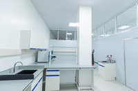 Cadre en bois et acier personnalisé granit plan de travail banc central de laboratoire réglable durable biologie banc d'essai de levage de laboratoire avec étagères