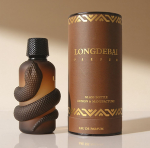 Botella de Perfume Árabe Morada de Fábrica, Transparente, Vacía, Irregular, de 100ml y 150ml, con Caja Cilíndrica - Product Image 3