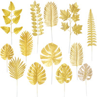 Décoration de mariage, cadeau de Festival d'eucalyptus, feuille d'argent en érable, Simulation de feuille de tortue dorée, feuille de palmier artificielle, 2022