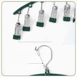 DS5578 10 clips en acier inoxydable cintres peu encombrants organisateurs de placard Legging organisateur pour placard métal Clips pantalon <span class=keywords><strong>cintre</strong></span> - Product Image 5