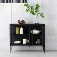 Armoire de bar moderne en métal et verre pour la maison, la cuisine, la salle à manger, le salon et l'hôtel - Conception modulaire, montage facile