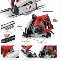 Nouvelle Scie Circulaire Plongeante 1400W 165mm 2026 avec Rail de Guidage pour le Travail du Bois et la Coupe en V