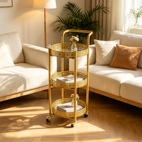 Chariot de rangement en métal grillagé pour bureau, cuisine et salon