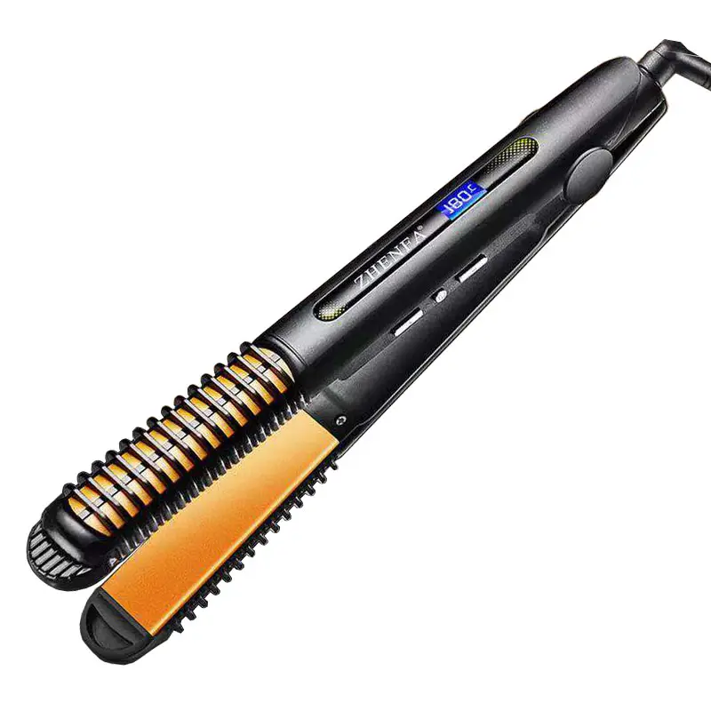 2020 New Product Private Label LED Curler Titanium Plate 2 in 1 Hair Straightener