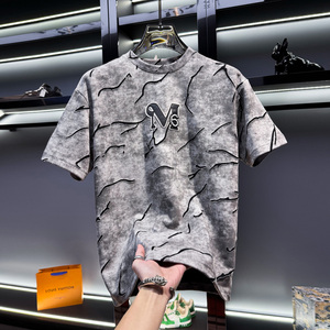 LOGO personnalisé lettre bouffante impression hommes T-shirt de haute qualité 100% coton T-shirt blanc uni Premium respirant T-shirt pour hommes - Product Image 1