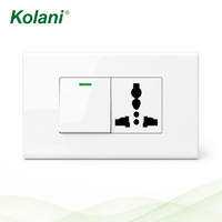 Plaque murale de rénovation, interrupteur d'éclairage LED dissimulé 120 à simple interrupteur avec prise universelle multi-standard à 3 broches, 16A 250V pour chambre à coucher