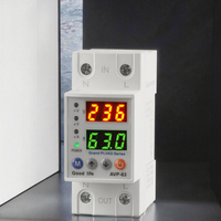 Régulateur de tension automatique 63A 40A sur rail DIN, monophasé, affichage numérique AC, 1 KVA, 50/60Hz, en polycarbonate