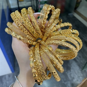 Brazalete de Boda de Lujo Chapado en Oro de 24k, Diseño Hueco, Estilo Indio, Venta al por Mayor, Joyería de Dubái para Mujer - Product Image 3