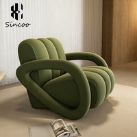 Fauteuil en tissu géométrique moderne de style nordique, résistant à la corrosion, pour salons de beauté, salons de manucure, salons de coiffure et salles d'attente commerciales