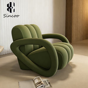 Sillón de Tela Moderno Nórdico Geométrico Individual o Doble para Salón de Belleza, Spa de Uñas o Barbería, Ideal para Áreas de Espera - Product Image 5