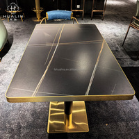 HUALIN Table à manger en acier inoxydable de style moderne pour hôtel, café et restaurant Meubles commerciaux