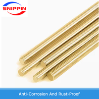 M2 M4 M6 M8 M10 M12-M20 Length 25Mm-500Mm Metric Thread Solid Brass Fully Threaded Rod Bar Studs Fasteners Manufacturers