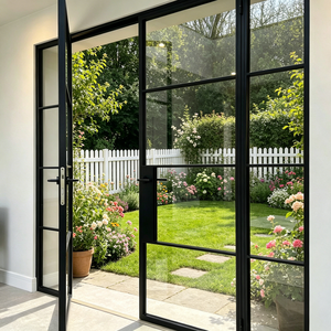Porte extérieure battante en aluminium et verre, finition vernie transparente anti-UV, protection anti-rayures - Product Image 6