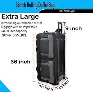 Bolsas de lona grises al por mayor de la carretilla de la fibra del viaje del equipaje 26 pulgadas para los deportes del viaje que acampan - Product Image 2