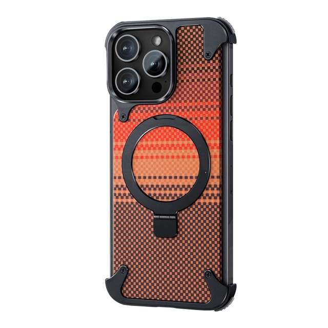 New Shockproof Carbon Fiber Aluminum Metal Frameless Cover Case with Magnetic Phone Case for iPhone 16 Pro Max