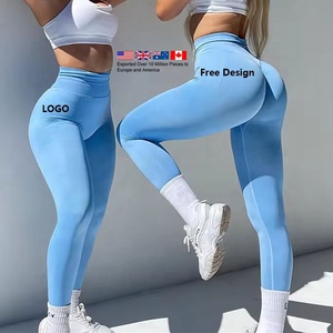 Bán Buôn Tùy Chỉnh Sexy Ẩn Cellulite Cao Elastane Eo Cao Scrunch Bum Yoga Phòng Tập Thể Dục Tập Thể Dục Liền Mạch Xà Cạp Cho Phụ Nữ - Product Image 1