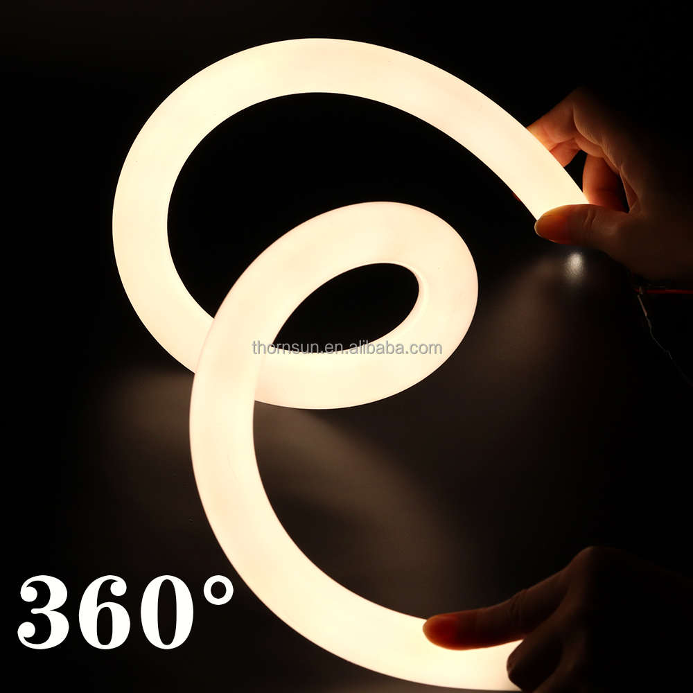 360 градусов круглая 25 мм IP67 светодиодная неоновая веревка свет 24 В Гибкая неоновая полоса освещения