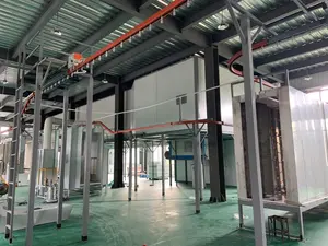Automatic Powder Coating Line Pretreatment System Spray Chamber Overhead Conveyor Metal Surface Treatment Dipping Tank