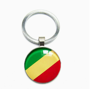 Porte-clés souvenir <span class=keywords><strong>de</strong></span> la République du Congo avec drapeau national, pendentif personnalisé avec drapeau national <span class=keywords><strong>de</strong></span> tous les pays, bijou porte-clés avec drapeau - Product Image 1