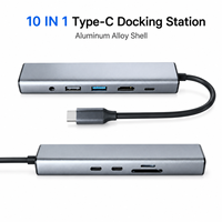 Docking Station in Alluminio 10-in-1 Type-C 4K30Hz 100Mbps PD100W Adattatore Multiporta per Notebook e Attrezzature da Ufficio Disponibile