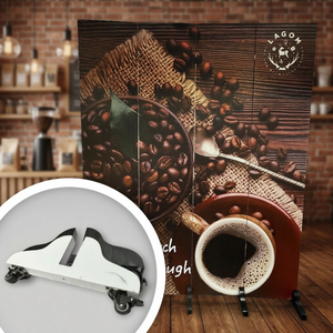 ฉากกั้นห้องผ้าพับได้ลายพิมพ์สไตล์เรสติก 3 แผง - Product Image 3